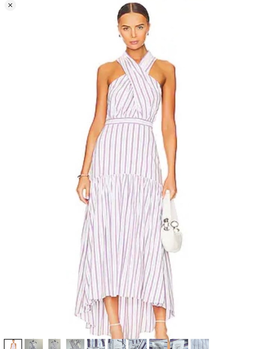 Veronica Beard Radley Dress‎ in Off-white Multicolor Striped Size 12 Maxi NWT